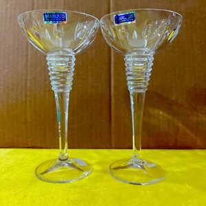 Waterford Marquis Gemini Crystal Candlesticks Pair 8 inches Tall Perfect Elegant